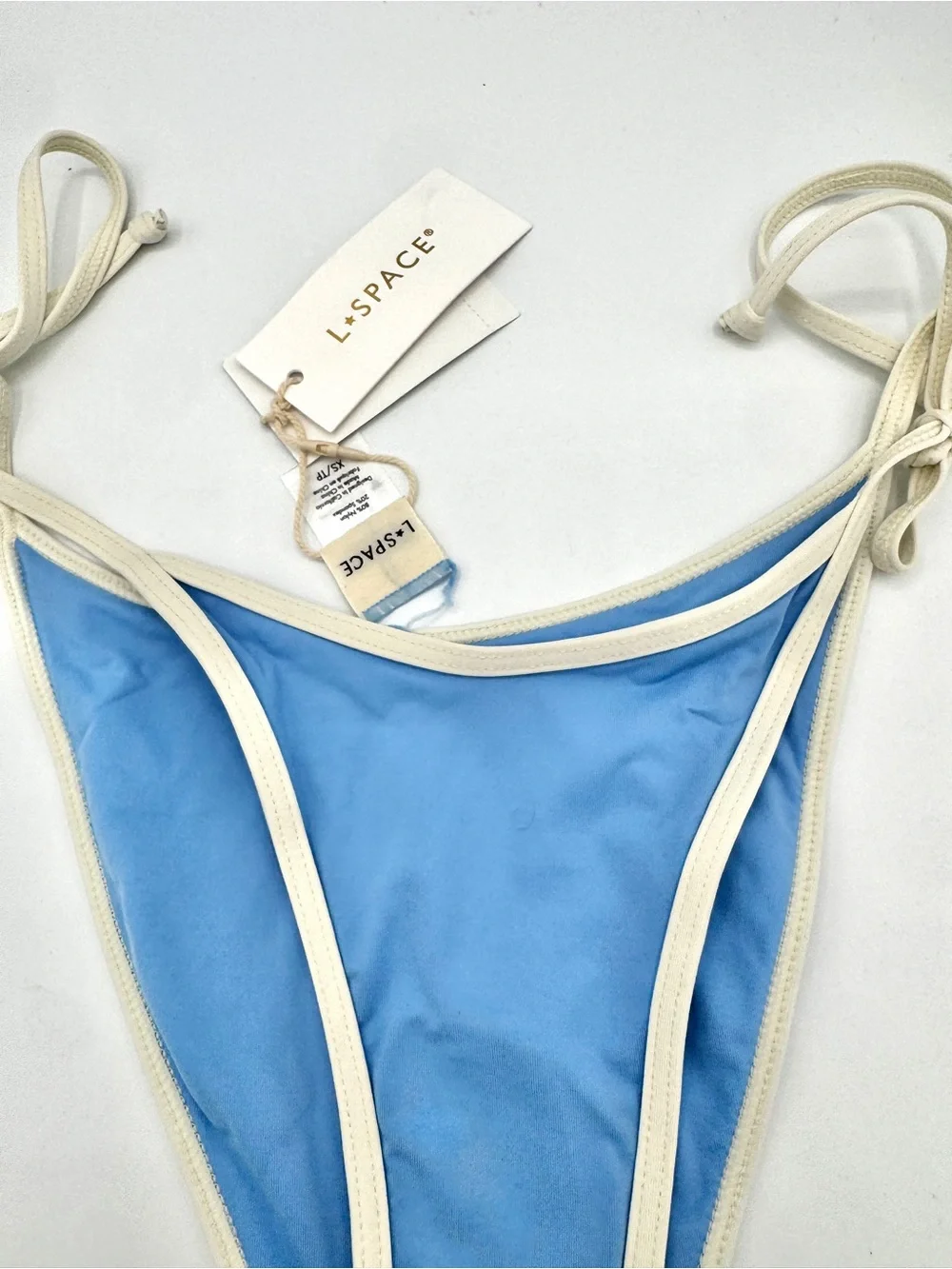 NWT L Space Levy Classic Swim Bottom in Aura Blue / Cream Bikini
